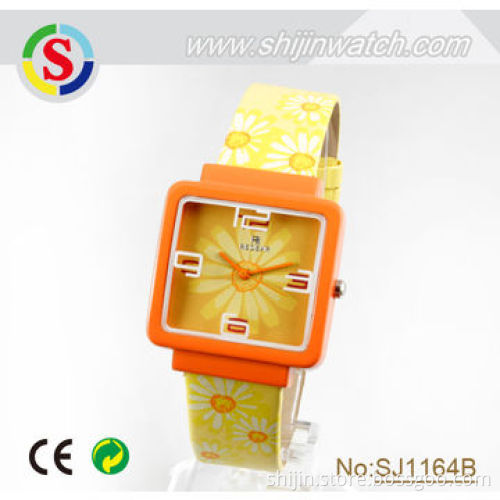 Lovely children's watch, leather and plastic